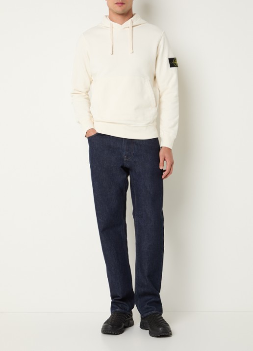 Stone Island 08514 Felpa sweatvest met logo - voorkant 2 creme