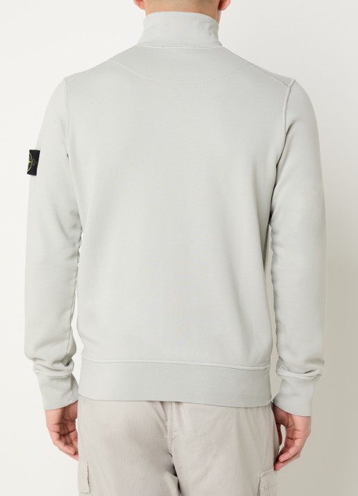 Stone Island 08514 Felpa sweatvest met logo - achterkant 3 grijs