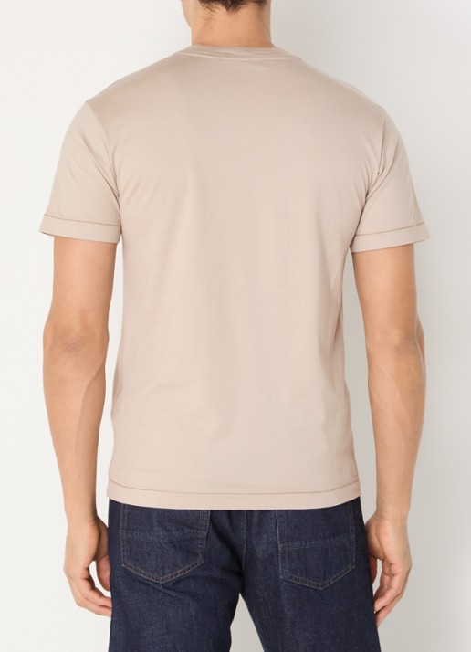 Stone Island 11002 T-shirt met logo - achterkant 5 donkerbeige
