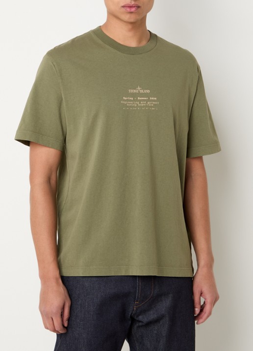 Stone Island 12002 T-shirt met logo- en backprint