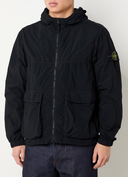 Stone Island 12572 regenjack met capuchon en klepzakken - detail 4 zwart