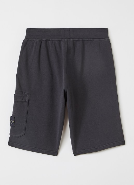 Stone Island 200006 straight fit korte joggingbroek met opgestikte zak - voorkant 3 zwart