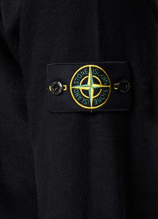 Stone Island 26983 fijngebreide trui met logoborduring - detail 4 zwart