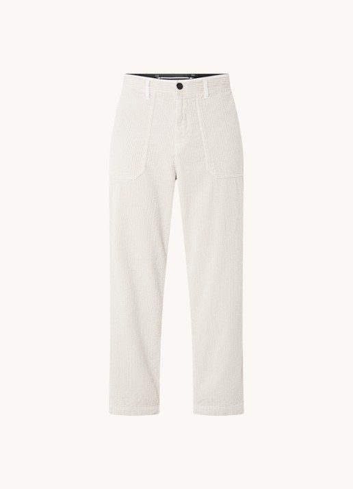Stone Island 32411 straight leg chino van corduroy met steekzakken - voorkant 4 lichtgrijs