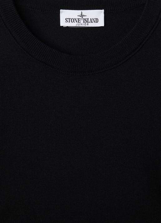 Stone Island 51000 fijngebreide trui met logo - detail 3 zwart