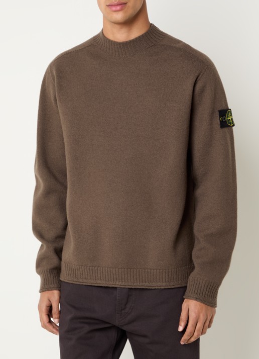 Stone Island S0IN1 fijngebreide trui van wol met logo