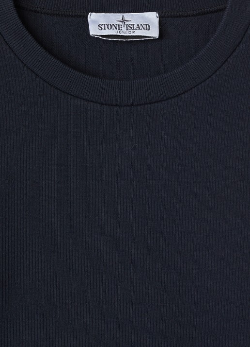 Stone Island 61000 sweater met ribstructuur - detail 3 donkerblauw