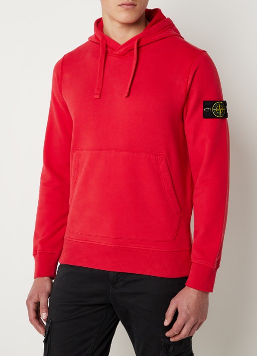 Stone Island 64120 Hoodie met logo - detail 4 rood