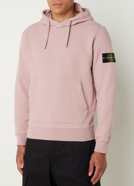 Stone Island 64120 Hoodie met logo - detail oudroze
