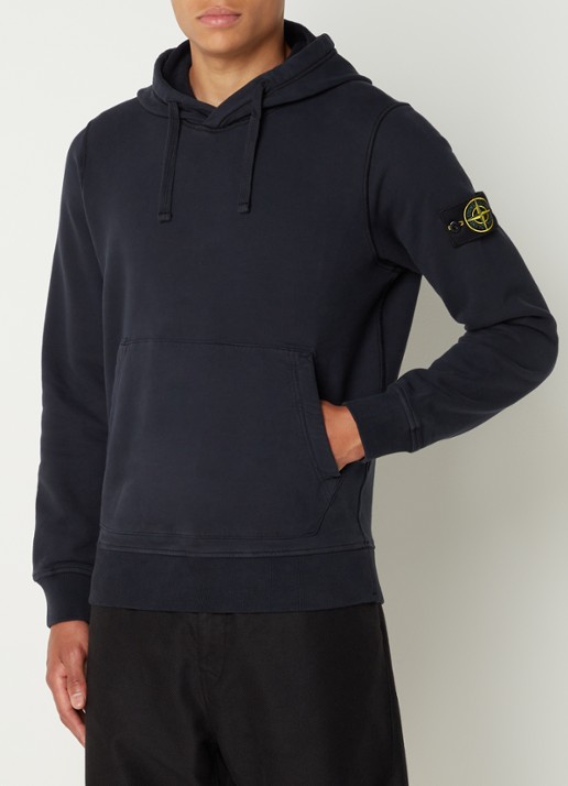 Stone Island 64120 Hoodie met logo - detail 4 donkerblauw