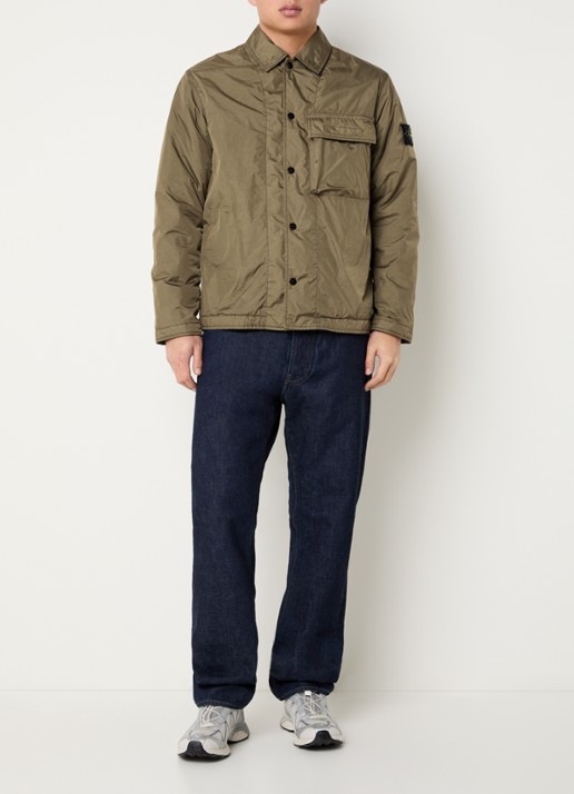 Stone Island 77087 jack met borstzak en logo - voorkant 6 mosgroen