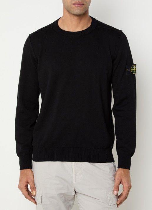 Stone Island 86002 fijngebreide trui met logo