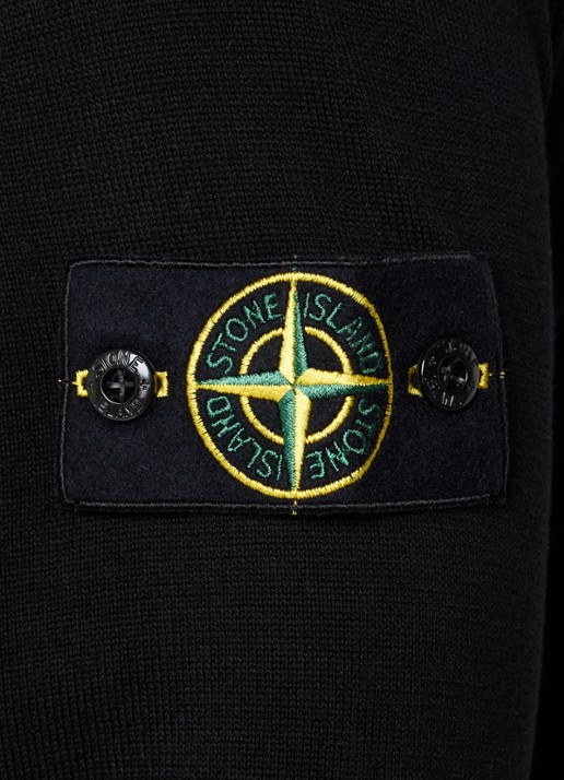 Stone Island 86002 fijngebreide trui met logo - detail 5 zwart