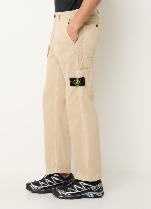 Stone Island 94459 straight fit cargobroek met steekzakken - detail 5 beige