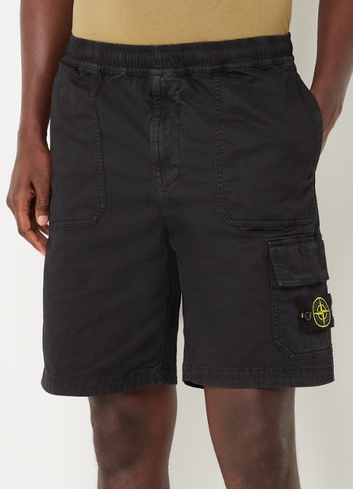 Stone Island Broken Twill korte broek met steekzakken - detail 4 zwart