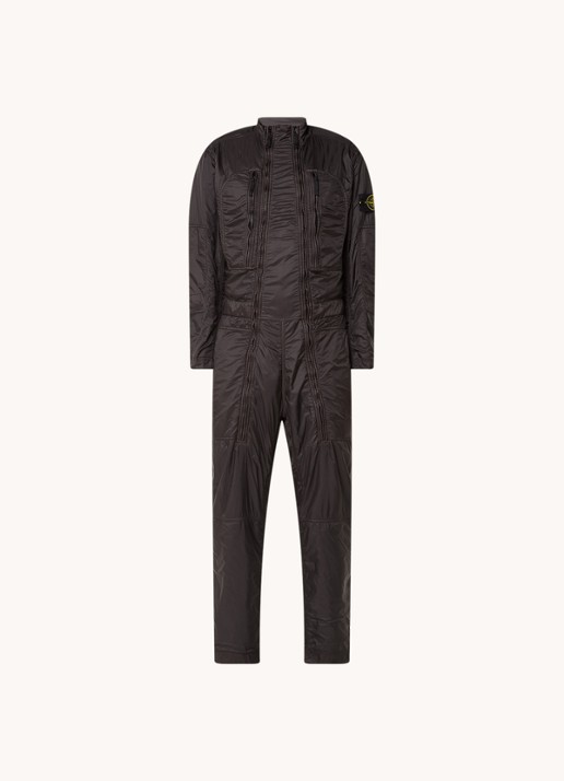 Stone Island F0135 straight fit jumpsuit met logo - voorkant 5 donkergrijs