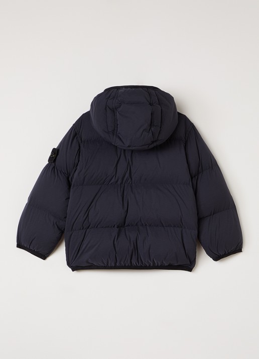 Stone Island Gewatteerd jack met capuchon en ritszakken - achterkant donkerblauw
