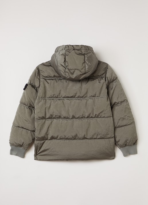 Stone Island Gewatteerd jack met donsvulling - achterkant grijs