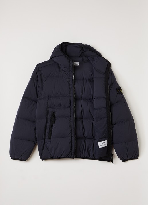 Stone Island Gewatteerd jack met donsvulling - voorkant 3 donkerblauw