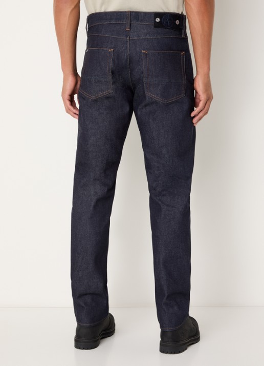 Stone Island K2S15 straight leg jeans met steekzakken - achterkant 3 donkerblauw