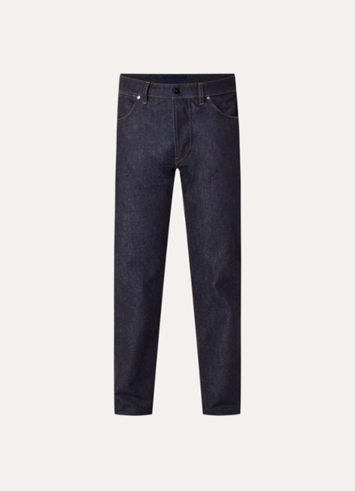 Stone Island K2S15 straight leg jeans met steekzakken - voorkant donkerblauw
