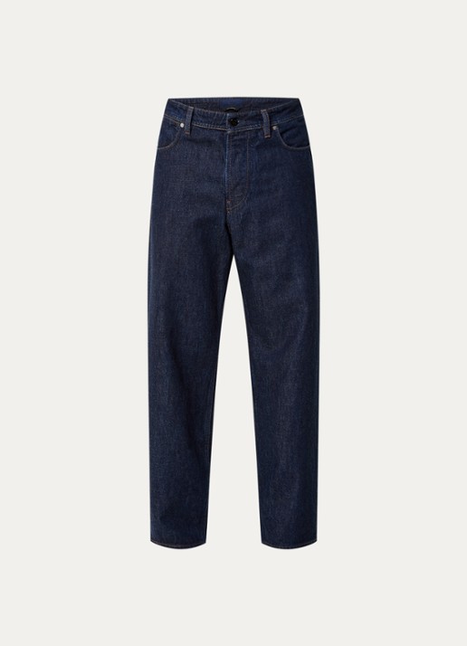 Stone Island KS215 loose fit jeans met donkere wassing - voorkant 2 donkerblauw