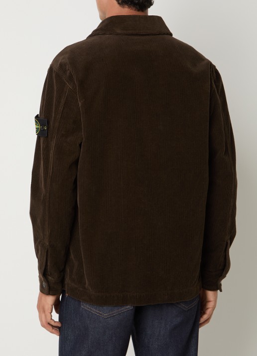 Stone Island Regular fit overshirt van corduroy met borstzak - achterkant 5 bruin