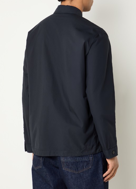 Stone Island S0003 overshirt met borstzak en logo - achterkant donkerblauw