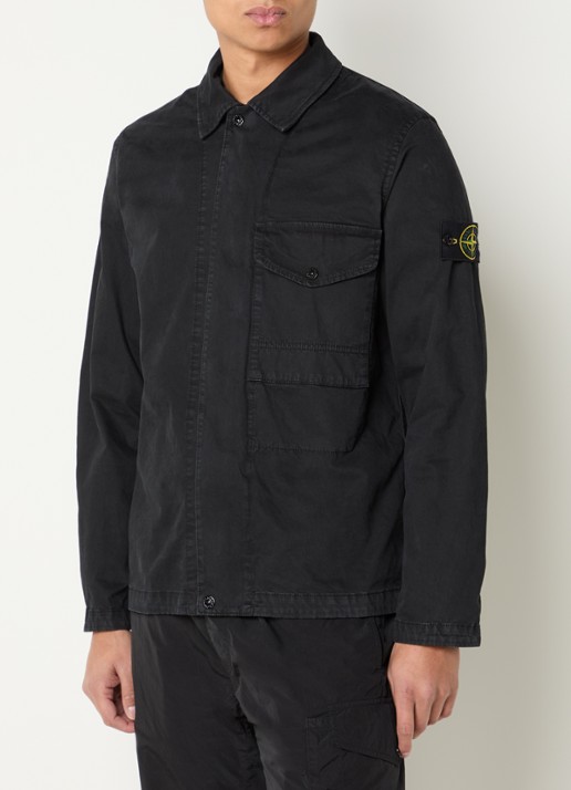 Stone Island S0004 overshirt met borstzak en logo