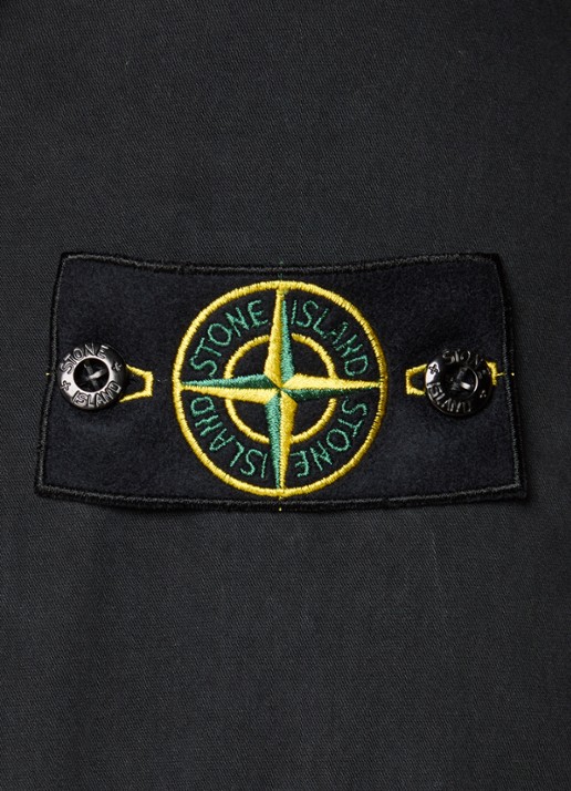 Stone Island S0004 overshirt met borstzak en logo - detail 2 zwart