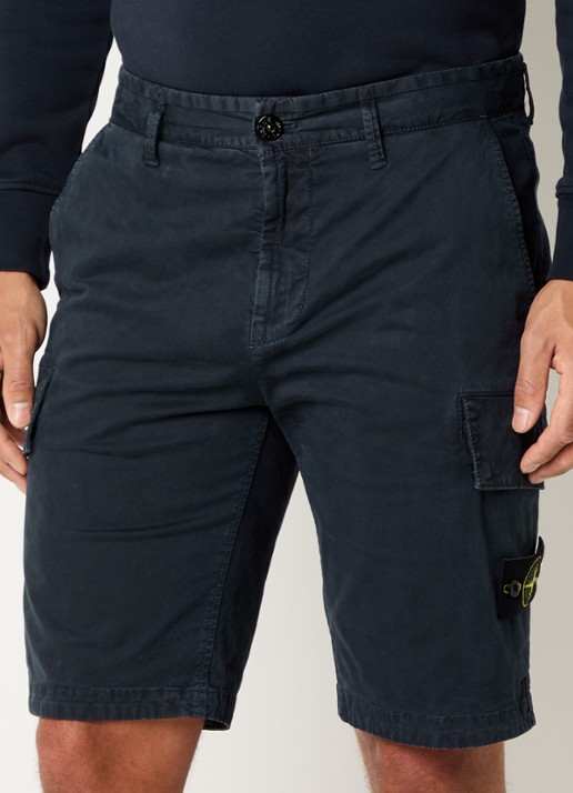 Stone Island S0004 straight fit korte broek met logo en steekzakken