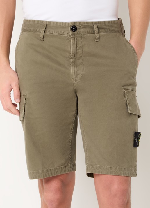 Stone Island S0004 Straight fit korte cargobroek met logo