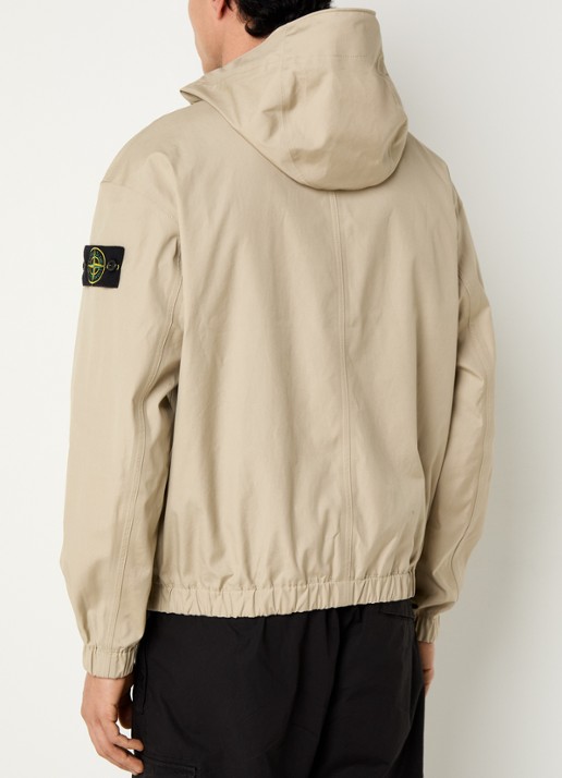 Stone Island S0011 Supima windjack met ritszakken en logo - achterkant 4 beige