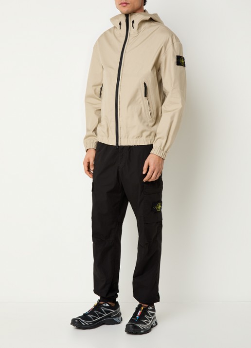 Stone Island S0011 Supima windjack met ritszakken en logo - voorkant 6 beige