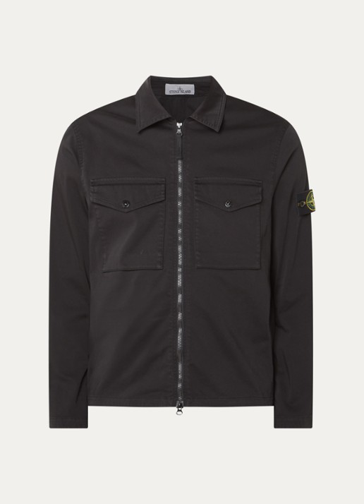Stone Island S0012 jack met borstzakken - voorkant zwart