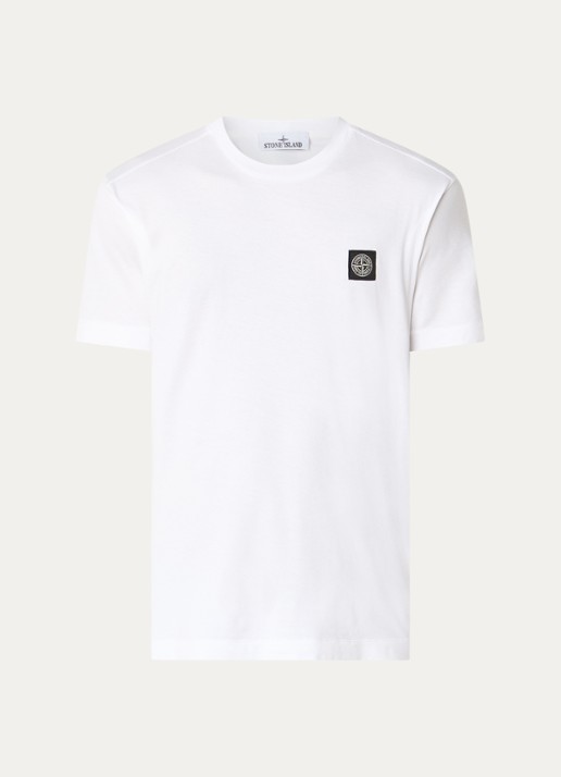 Stone Island S0013 T-shirt met logo - voorkant 4 wit