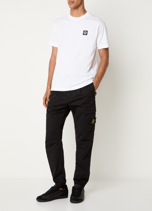 Stone Island S0013 T-shirt met logo - voorkant 5 wit