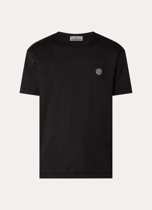 Stone Island S0013 T-shirt met logo - voorkant donkerblauw