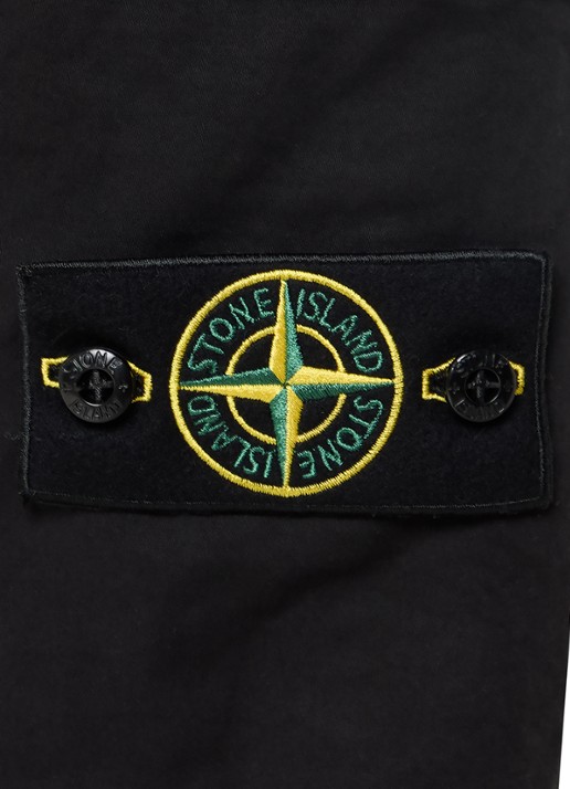 Stone Island S0014 slim fit cargobroek in wolblend met klepzakken - detail 4 zwart