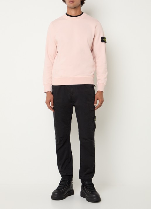 Stone Island S0014 slim fit cargobroek in wolblend met klepzakken - voorkant 5 zwart