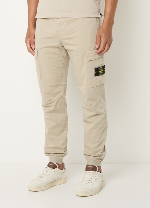 Stone Island S0014 slim fit cargobroek in wolblend met klepzakken