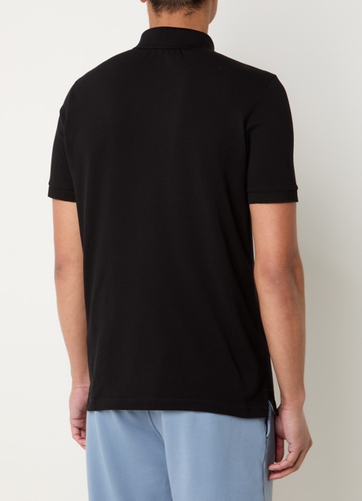 Stone Island S0017 slim fit polo met logoborduring - achterkant zwart