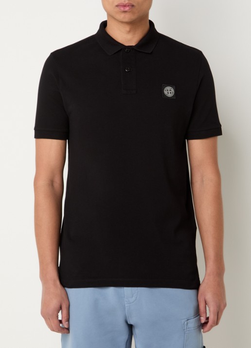 Stone Island S0017 slim fit polo met logoborduring