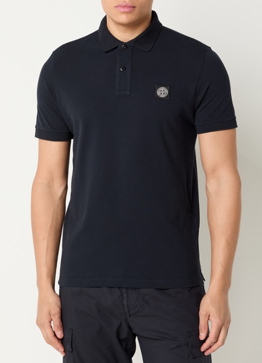 Stone Island S0017 slim fit polo met logoborduring