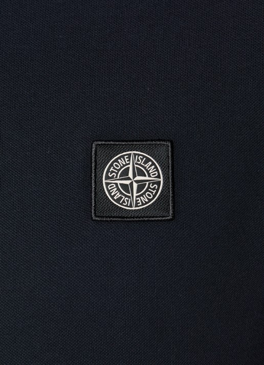 Stone Island S0017 slim fit polo met logoborduring - detail 5 donkerblauw