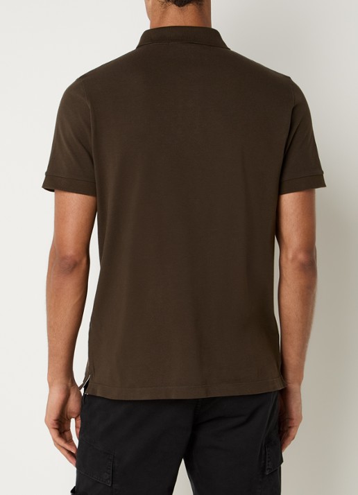 Stone Island S0017 slim fit polo van piqué katoen met logo - achterkant grijs