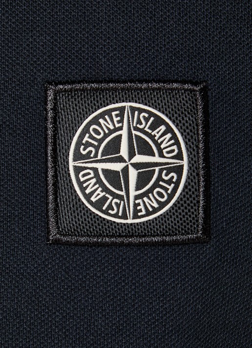 Stone Island S0018 regular fit polo met logoborduring - detail 5 donkerblauw