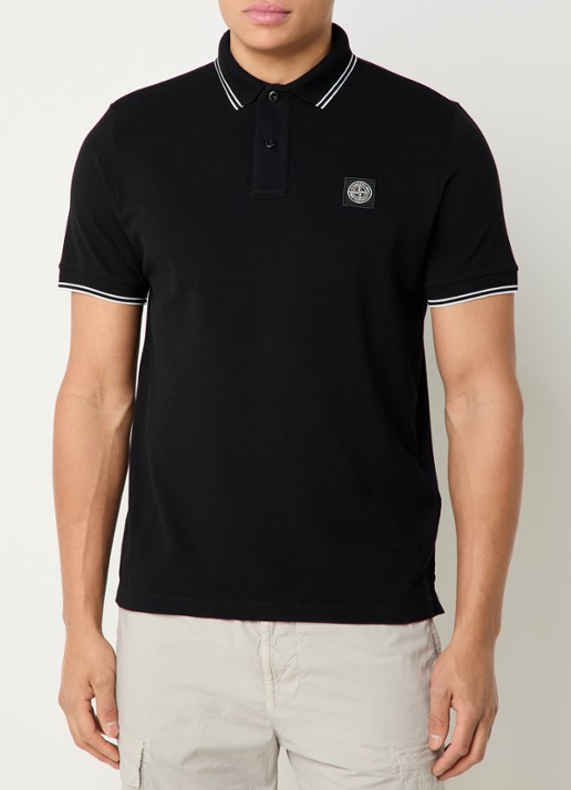 Stone Island S0018 slim fit polo van piqué katoen met logoborduring