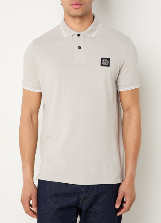 Stone Island S0018 slim fit polo van piqué katoen met logoborduring