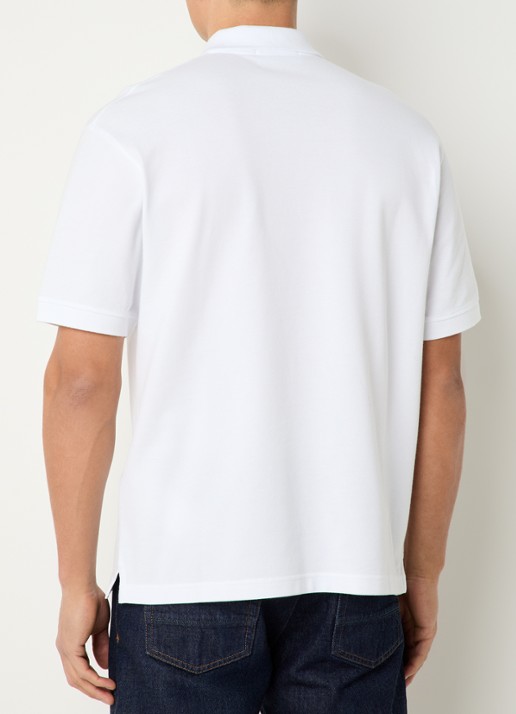 Stone Island S0039 regular fit polo met logoborduring - achterkant wit